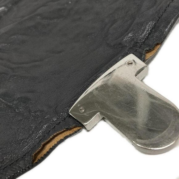 Auth PRADA - BR4344 Black Silver Leather Hardware Handbag - Picture 12 of 16